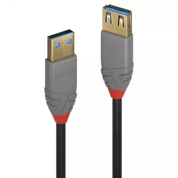 Lindy 2m USB 3.2 Type-A verlengkabel, 5 Gbit/s, Anthra Line, 2 m, USB A, USB A, USB 3.2 Gen 1 (3.1 Gen 1), 5 Gbit/s, zwart