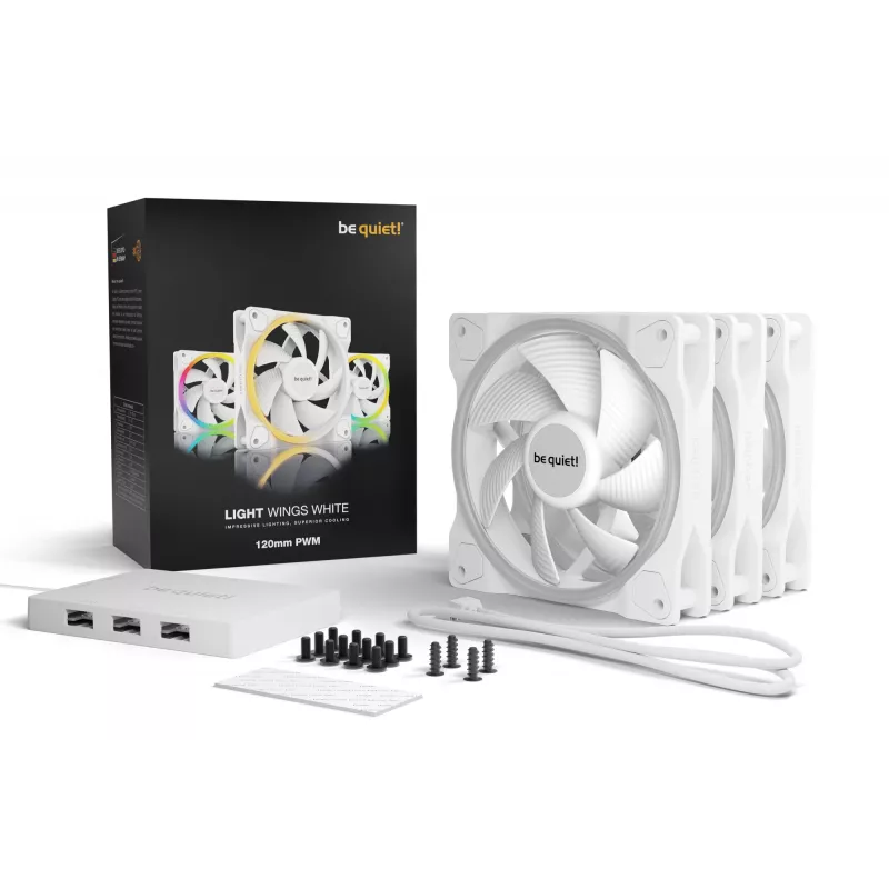 be quiet Light Wings White | 120mm PWM Triple Pack computerbehuizing-ventilator 12 cm 3 stuks
