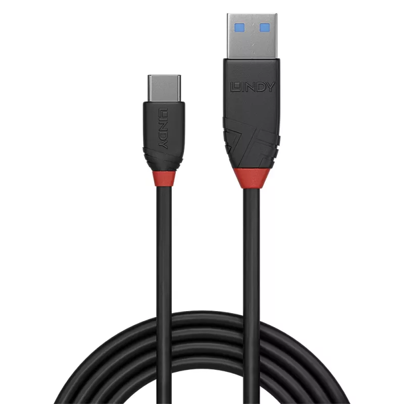Lindy 1,5m USB 3.2 Type-A naar C-kabel, 10Gbps, Black Line, 1,5 m, USB A, USB C, USB 3.2 Gen 1 (3.1 Gen 1), 10 Gbit/s, zwart