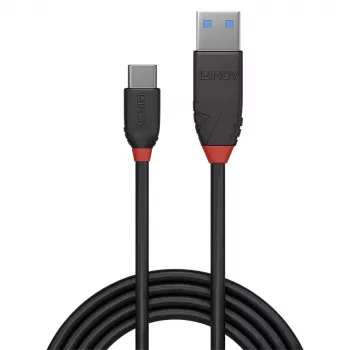 Lindy 1m USB 3.2 Type-A naar C-kabel, 10Gbit/s, Black Line, 1 m, USB A, USB C, USB 3.2 Gen 1 (3.1 Gen 1), 10 Gbit/s, zwart