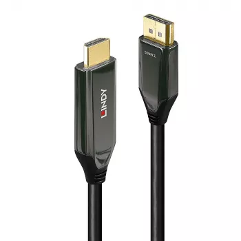 Lindy 2m actieve DisplayPort 1.4 naar HDMI 8K60-kabel, 2 m, HDMI type A (standaard), DisplayPort, stekker, stekker, recht