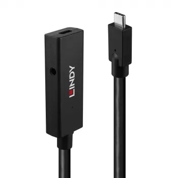 Lindy 5m USB 3.2 Gen 2 C/C actieve verlengkabel, 5 m, USB C, USB C, USB 3.2 Gen 2 (3.1 Gen 2), 10 Gbit/s, zwart