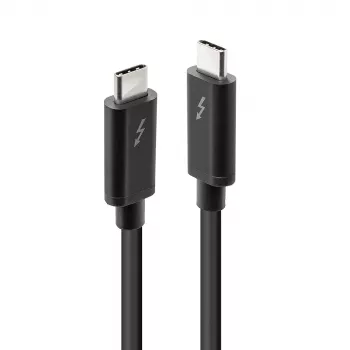 Lindy 2m Thunderbolt 3-kabel, passief, stekker, stekker, 2 m, 20 Gbit/s, zwart, 4096 x 2160 pixels