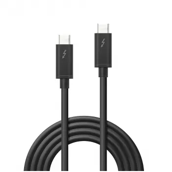 Lindy 2m Thunderbolt 3-kabel, passief, stekker, stekker, 2 m, 20 Gbit/s, zwart, 4096 x 2160 pixels
