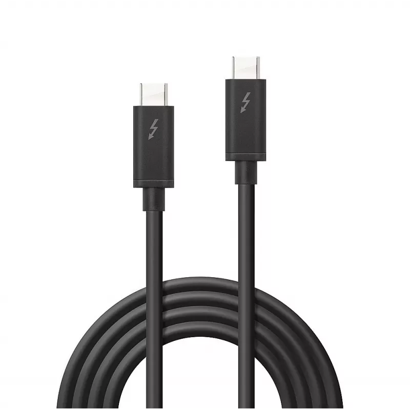 Lindy 2m Thunderbolt 3-kabel, passief, stekker, stekker, 2 m, 20 Gbit/s, zwart, 4096 x 2160 pixels