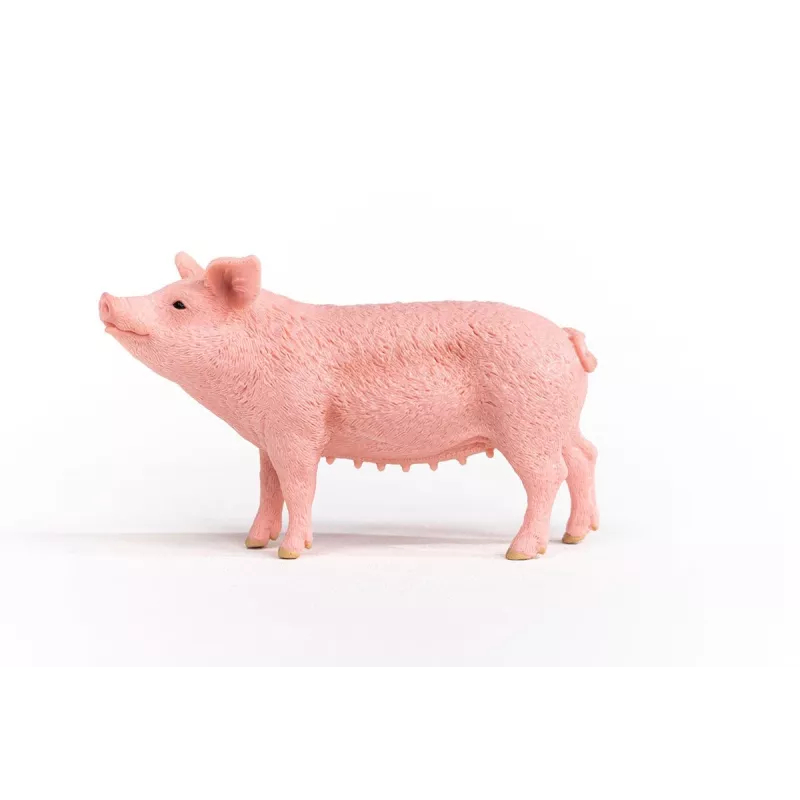 Schleich boerderij varken figuur 13933, roze, aanbevolen leeftijd 3+