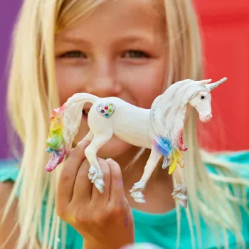 schleich BAYALA regenboogliefde eenhoorn hengst, 5 jaar, eenhoorn / Pegasus, eenhoorns & feeën, veelkleurig, kunststof
