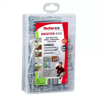 Schroeven- en pluggenset Fischer MEISTER-BOX UX 75 stuks