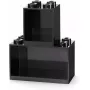 room copenhagen LEGO Brick Shelf 8+4 zwart — modulair wandrek met 2 planken