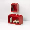 Shelf Room Copenhagen LEGO Brick Shelf 8+4 rood, 2 planken
