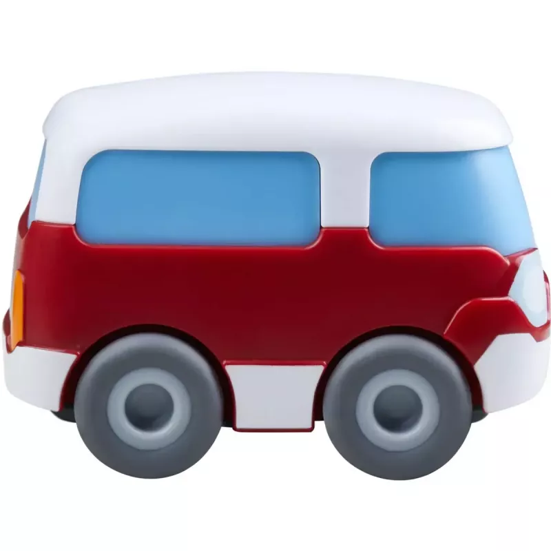 Bus HABA Kullerbu Momentum Motor Mini Bus blauw grijs rood wit