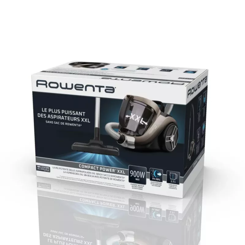 Rowenta Compact Power XXL Animal RO4B50 zakloze bodemstofzuiger, 3-traps filtersysteem, grijs/zwart