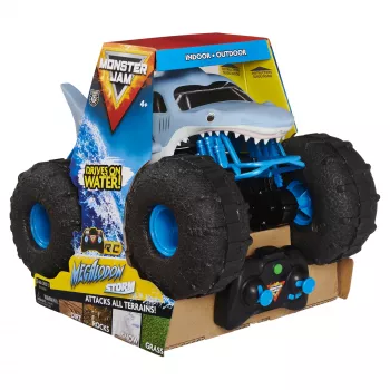 Monster Jam, officiële Megalodon STORM All-Terrain op afstand bestuurbare monstertruck, schaal 1:15