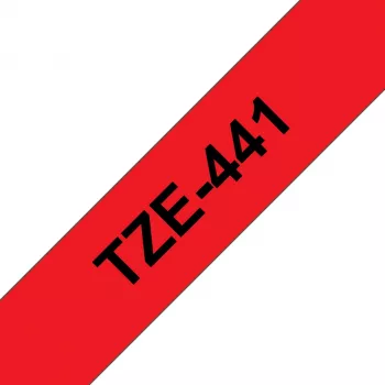 Etikettenband Brother TZe441 18mm zwart op rood