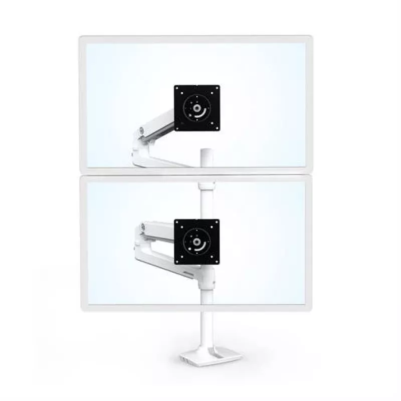 ERGOTRON LX Dual Stacking Arm, hoge zuil (wit)