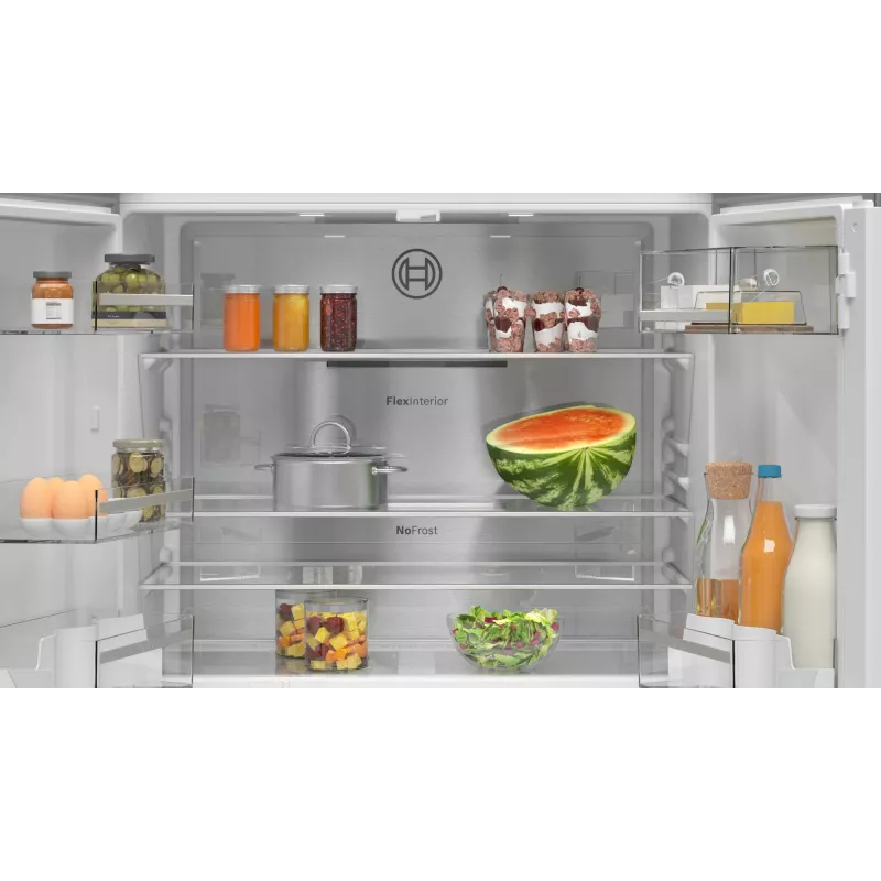 Bosch Serie 4 KFN96APEA koel-vriescombinatie Side-by-Side, French Door, vrijstaand, 605 l (405 l + 200 l), Home Connect, energieklasse E, roestvrij staal