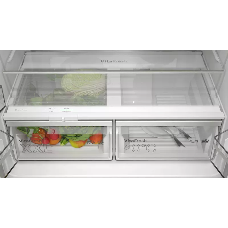 Bosch Serie 4 KFN96APEA koel-vriescombinatie Side-by-Side, French Door, vrijstaand, 605 l (405 l + 200 l), Home Connect, energieklasse E, roestvrij staal