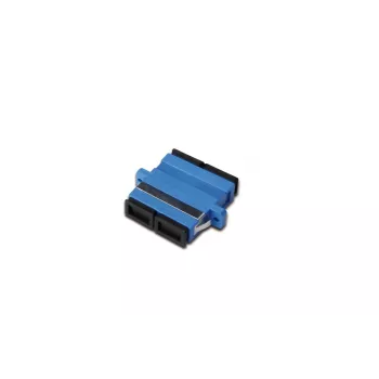 DIGITUS SC / SC duplex-koppeling, kleur blauw zirkonia keramische huls, kunststof behuizing, singlemode, incl. bevestigingsmateriaal