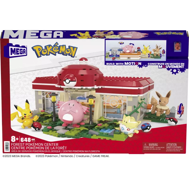 MEGA Pokémon Bouwset, Boscentrum (648 onderdelen) met 4 actiefiguren
