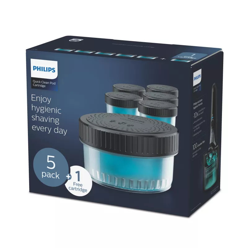 Philips Quick Clean Pod-cartridge CC16/50 6-pack reinigingscartridges voor elektrische scheerkoppen