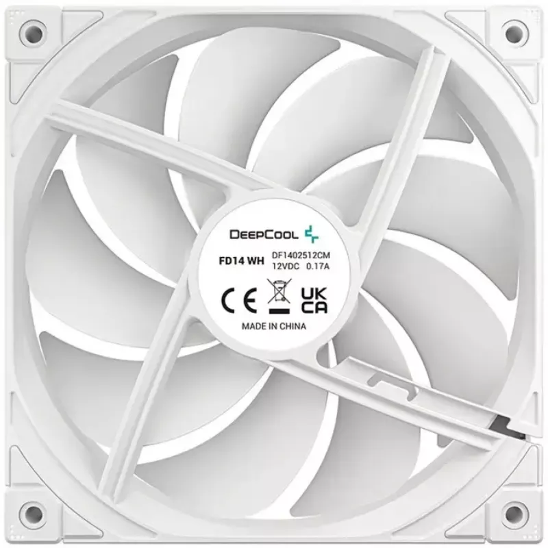 140-mm-behuizingsventilator DeepCool FD14 WH, 140 x 140 x 25 mm, wit, 3-pin