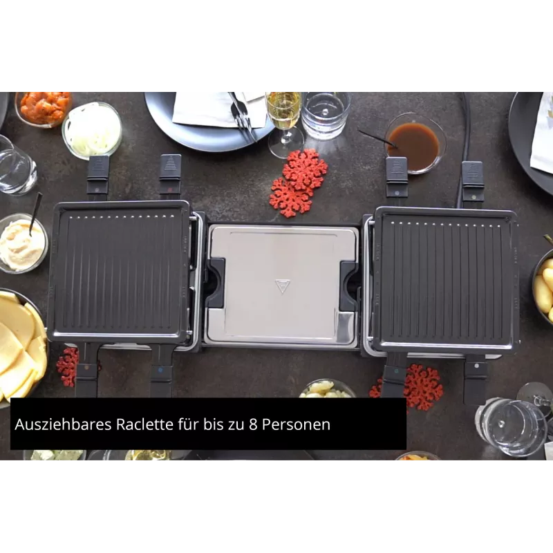 Unold 48755 raclettegrill 8 personen 1300 W zwart