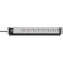 BRENNENSTUHL stekkerdoos - Premium-Line 19 inch voor schakelkasten 8-voudig zwart/lichtgrijs - 3m grijs
