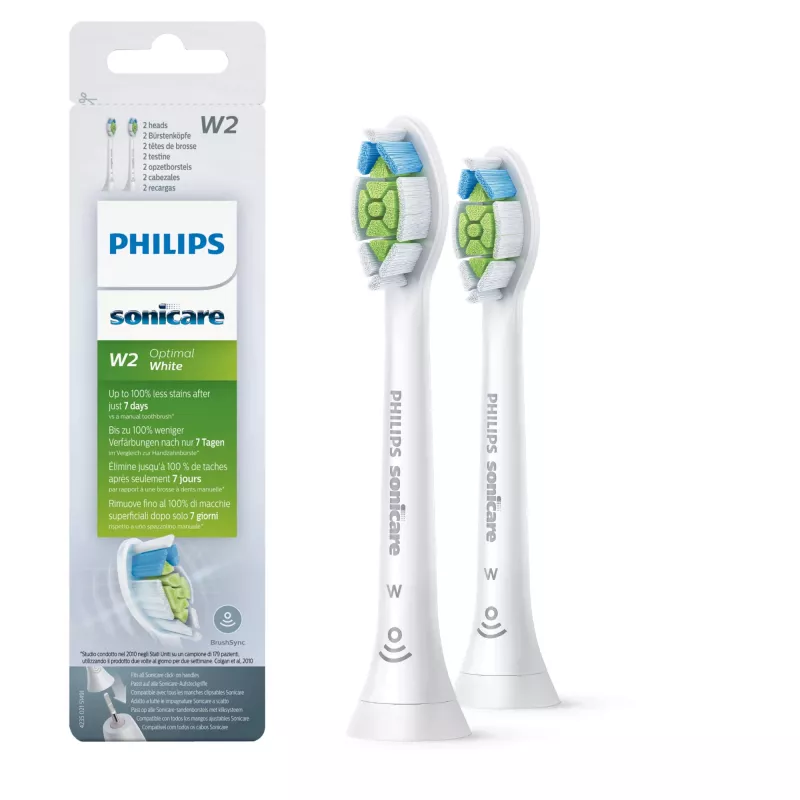 Philips Sonicare W2 Optimal wit HX6062/10 2-pack vervangbare sonische tandenborstelopzetstukken