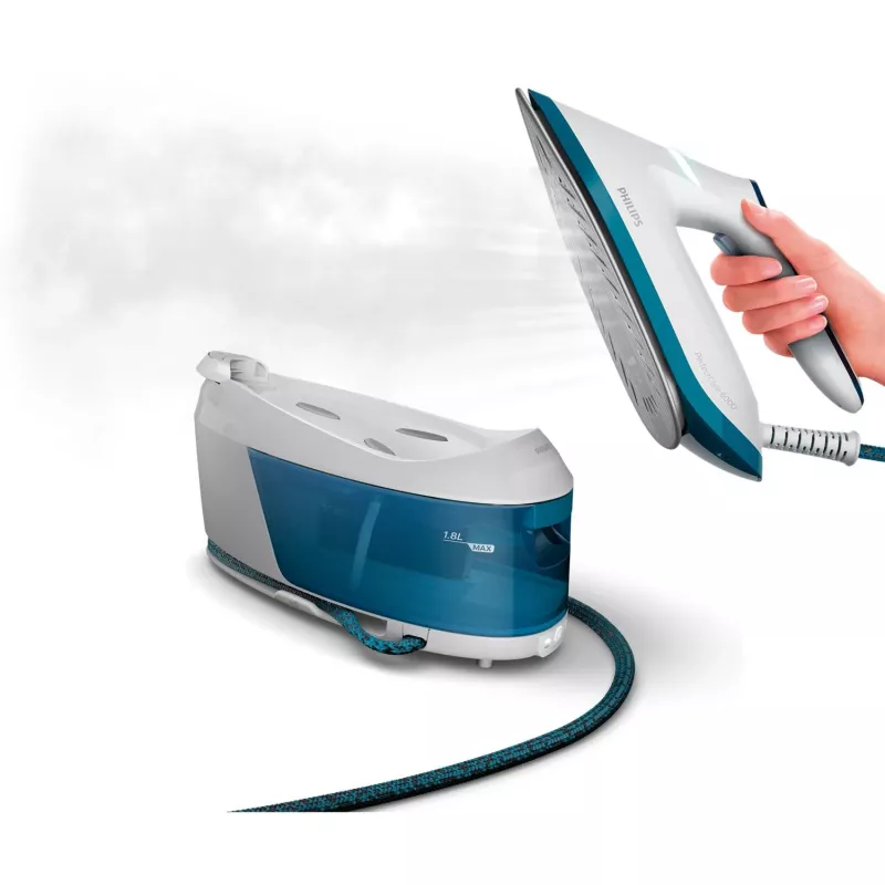 Philips PSG6022/20 stoomstrijkstation 2400 W 1,8 L SteamGlide Plus-strijkzool blauw, wit
