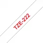 Brother gelamineerde tape 9 mm, rood op wit, TZe, thermotransfer, China, 5 jaar, Brother