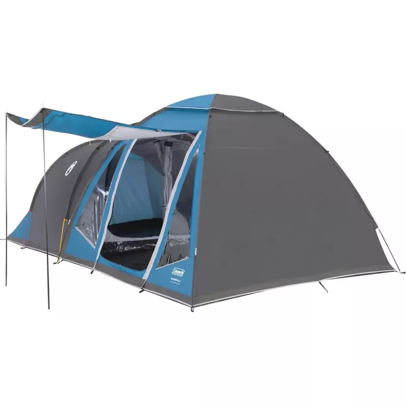 Koepeltent COLEMAN Waterfall 5 (model 2025) met tunnelverlenging, blauw/grijs