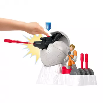 Fisher-Price Imaginext STAR WARS rebellenbasis-kanon speelgoed met Luke Skywalker diecast-karaktersleutel, 5 delen
