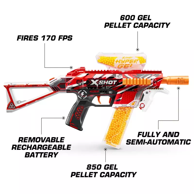 Zuru XSHOT Hyper Gel Trace Fire gelblaster, 36621