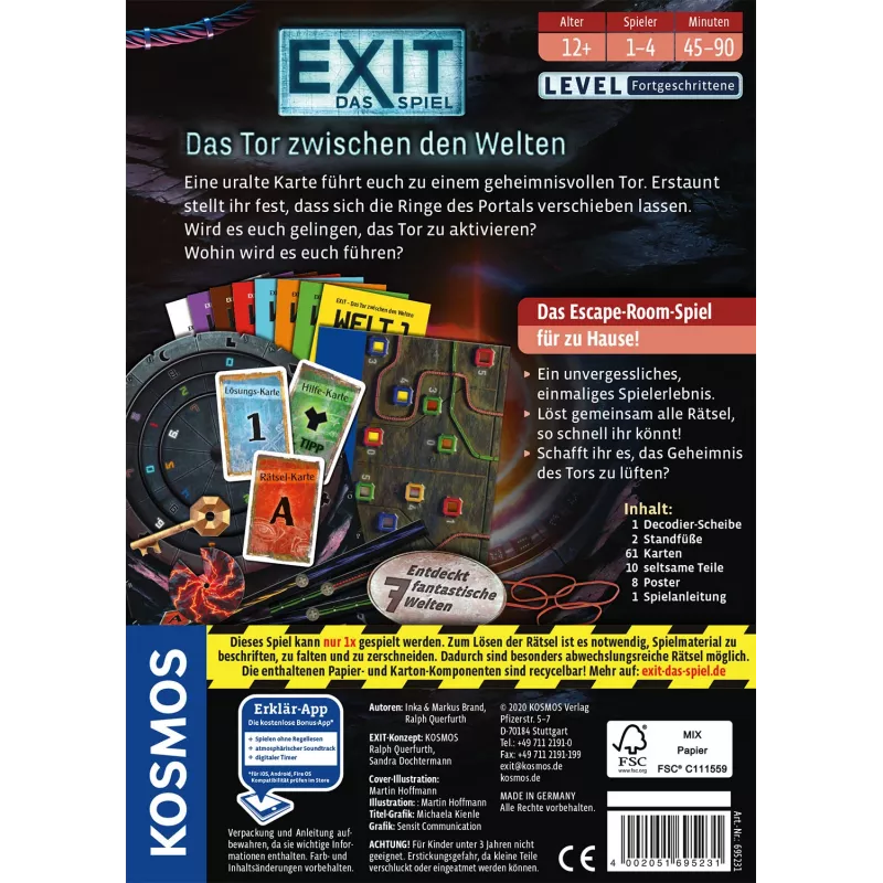 Kosmos 695231 EXIT - Das Tor zwischen den Welten partyspel, 1-4 spelers, 12+
