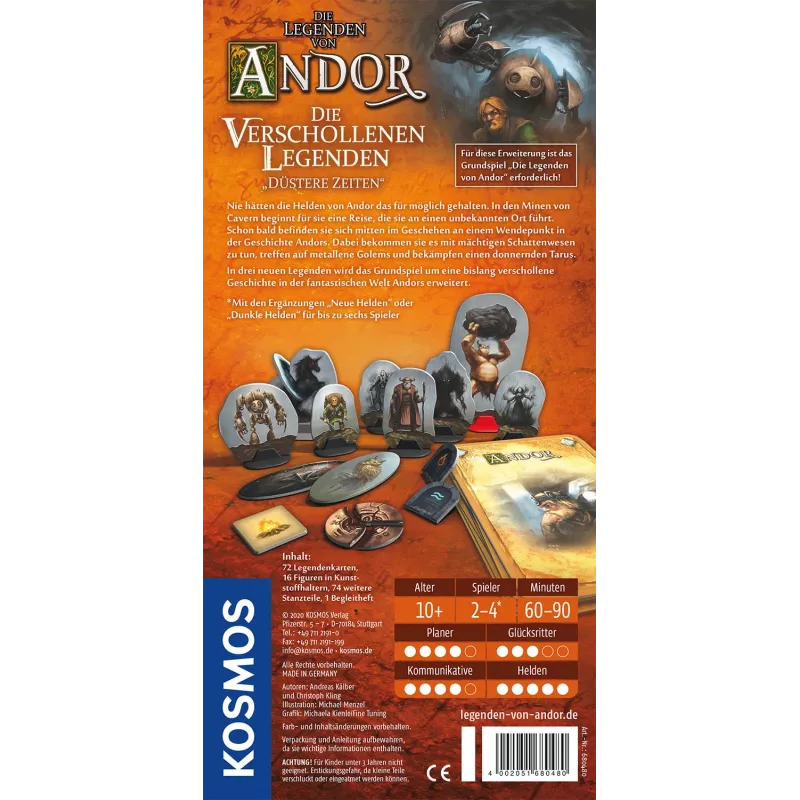 Kosmos 680480 Die Legenden von Andor - Düstere Zeiten bordspel, 2-4 spelers, 10+