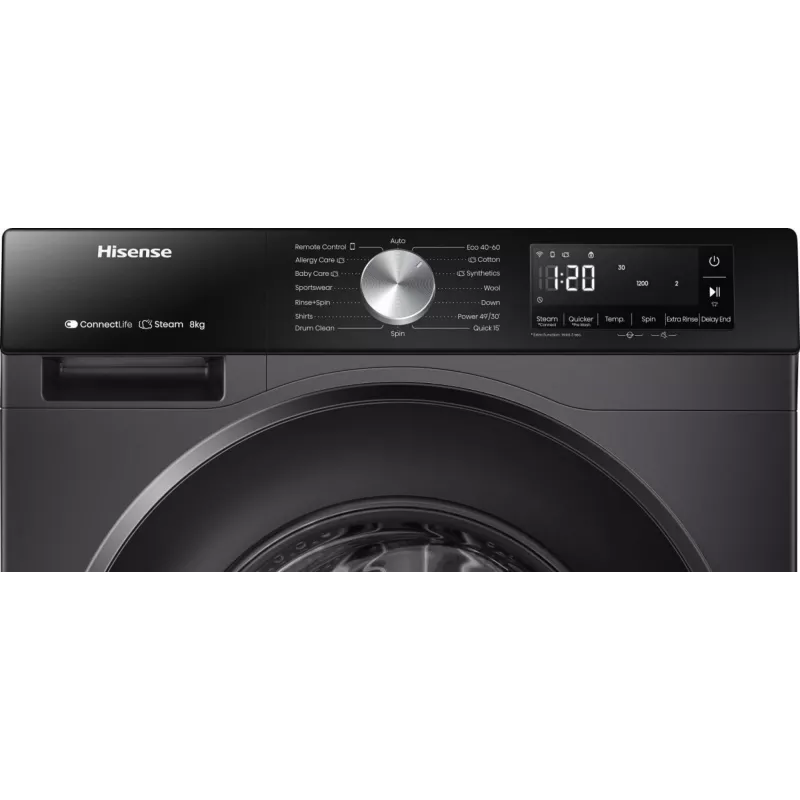 Hisense WF3S8043BB3 Wasmachine Frontlader 8 kg 1400 t/min Zwart