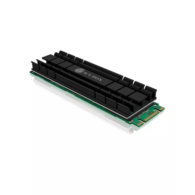 ICY BOX IB-M2HS-701 M.2 2280 SSD koelblok, passief, aluminium, PC/PS5, zwart