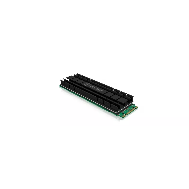 ICY BOX IB-M2HS-701 M.2 2280 SSD koelblok, passief, aluminium, PC/PS5, zwart