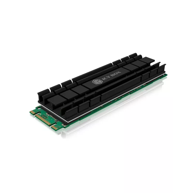 ICY BOX IB-M2HS-701 M.2 2280 SSD koelblok, passief, aluminium, PC/PS5, zwart