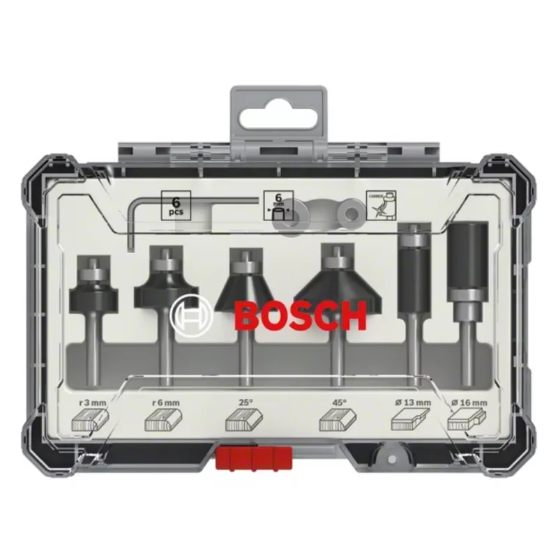 Bosch frezenset, 6-delig, 6 mm schacht