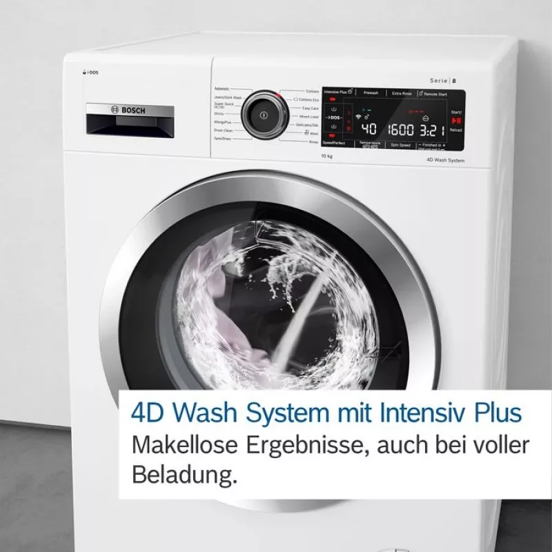 Bosch Serie 8 WGB256041 wasmachine frontlader 10 kg 1600 t/min zwart, wit