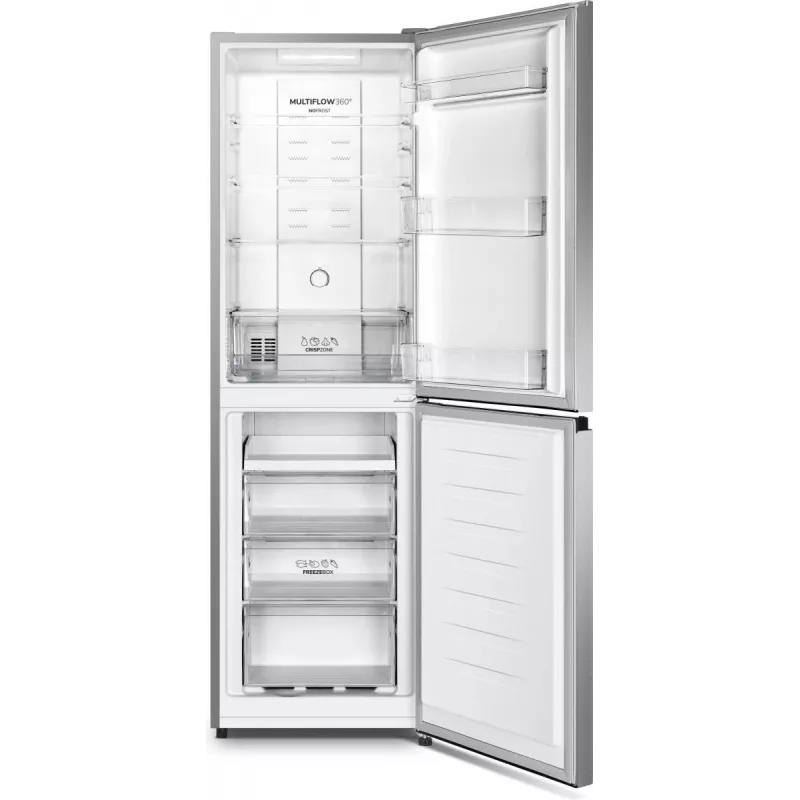 Gorenje NRK418DCS4 vrijstaande koel-vriescombinatie, 256 l (171 l + 85 l), klasse D, 182,4 cm, zilver