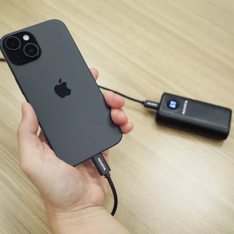 USB-C-naar-USB-C-kabel ADATA CACC-200PN-BK, USB 2.0, 2 m, zwart