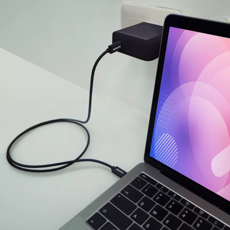 USB-C-naar-USB-C-kabel ADATA CACC-200PN-BK, USB 2.0, 2 m, zwart