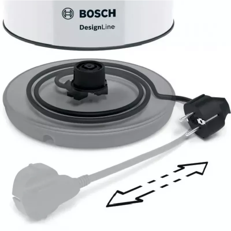 Bosch TWK3P421 elektrische waterkoker 1,7 L 2400 W zwart, wit