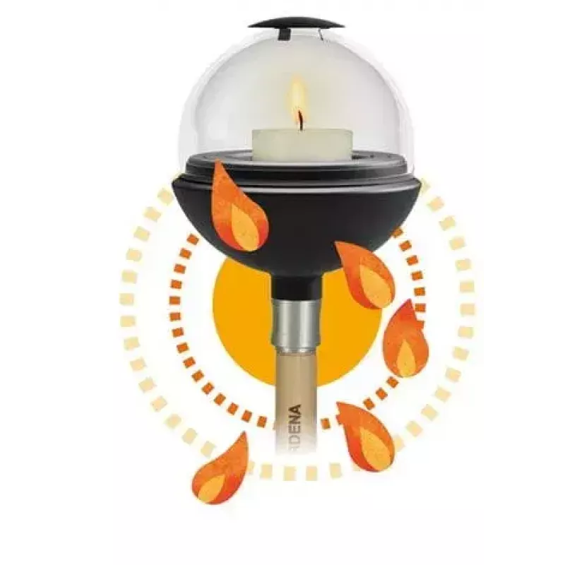 Kandelaar Gardena 11430-20 zwart transparant rond stang 1 stuk