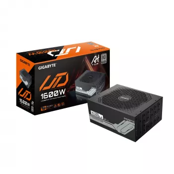 Voeding GIGABYTE UD1600PM PG5 1600W, 80 PLUS Platinum, 92% efficiëntie, 20+4-pins ATX, 120 mm ventilator, zwart