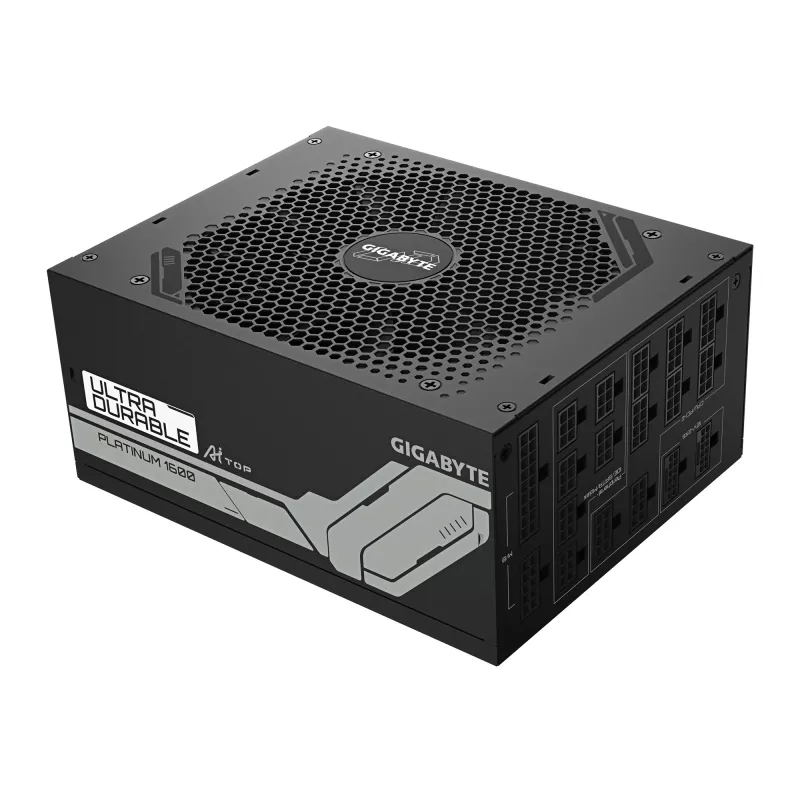 Voeding GIGABYTE UD1600PM PG5 1600W, 80 PLUS Platinum, 92% efficiëntie, 20+4-pins ATX, 120 mm ventilator, zwart