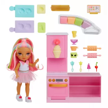 Rainbow High Little Dessert Shop met Kandy speelset, modepop, vrouwelijk, 4 jaar, 140 mm, meerkleurig