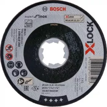 Doorslijpschijf Bosch 2 608 619 260 vlakke opname RVS